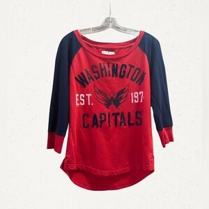 Washington Capitals Red and Navy blue Raglan Tee